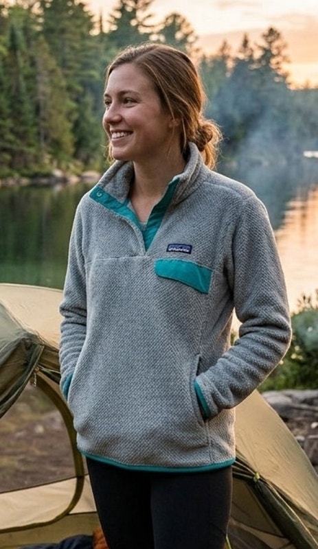 Patagonia Women Re-Tool Snapt Fleece Pullover Tailored Grey Emerald L Gorpcore
